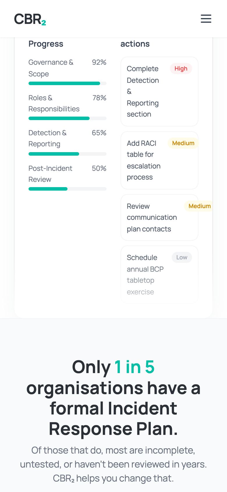 CBR₂ framework section on a mobile screen.